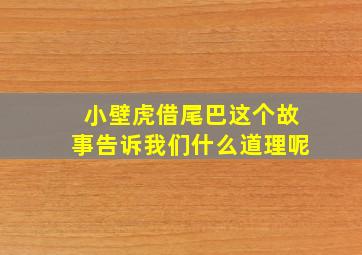 小壁虎借尾巴这个故事告诉我们什么道理呢