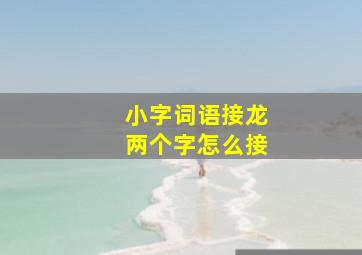 小字词语接龙两个字怎么接