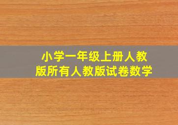 小学一年级上册人教版所有人教版试卷数学