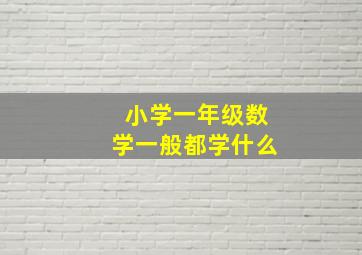 小学一年级数学一般都学什么