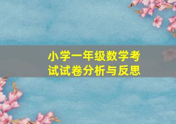 小学一年级数学考试试卷分析与反思