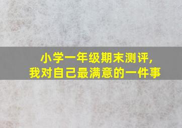 小学一年级期末测评,我对自己最满意的一件事