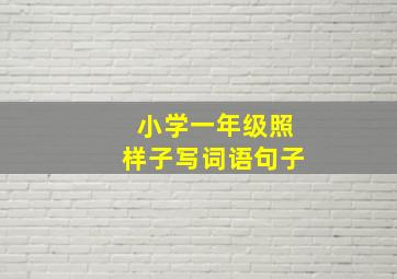 小学一年级照样子写词语句子