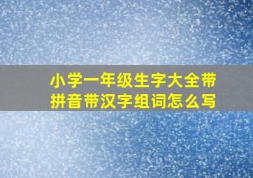 小学一年级生字大全带拼音带汉字组词怎么写