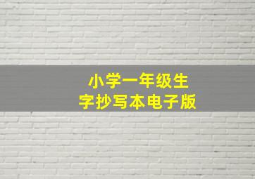 小学一年级生字抄写本电子版