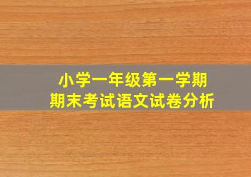 小学一年级第一学期期末考试语文试卷分析