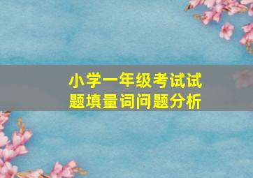 小学一年级考试试题填量词问题分析