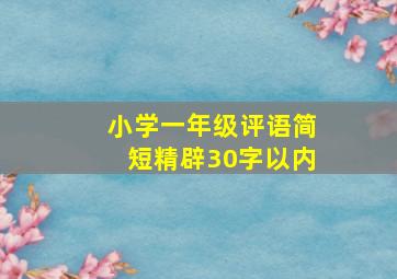 小学一年级评语简短精辟30字以内