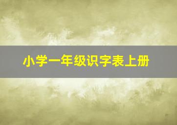 小学一年级识字表上册