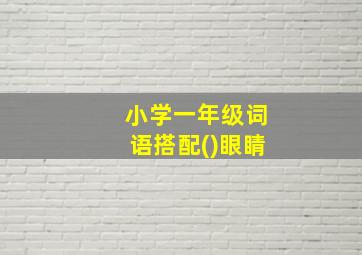 小学一年级词语搭配()眼睛