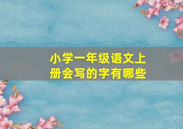 小学一年级语文上册会写的字有哪些