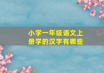 小学一年级语文上册学的汉字有哪些