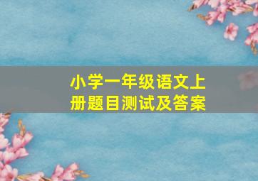 小学一年级语文上册题目测试及答案