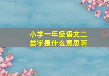 小学一年级语文二类字是什么意思啊