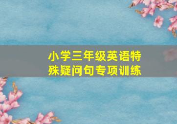 小学三年级英语特殊疑问句专项训练