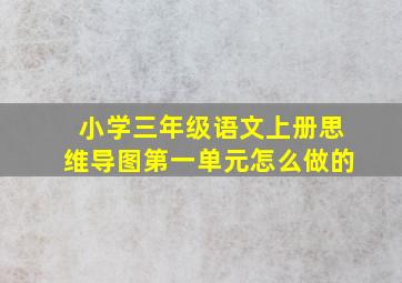 小学三年级语文上册思维导图第一单元怎么做的