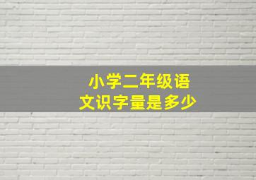 小学二年级语文识字量是多少