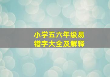 小学五六年级易错字大全及解释