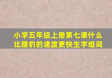 小学五年级上册第七课什么比猎豹的速度更快生字组词