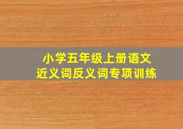 小学五年级上册语文近义词反义词专项训练