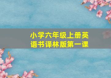 小学六年级上册英语书译林版第一课