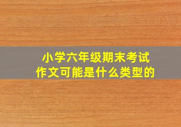 小学六年级期末考试作文可能是什么类型的