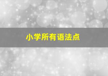 小学所有语法点