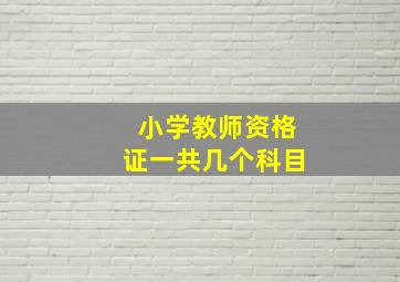 小学教师资格证一共几个科目