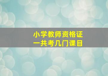 小学教师资格证一共考几门课目