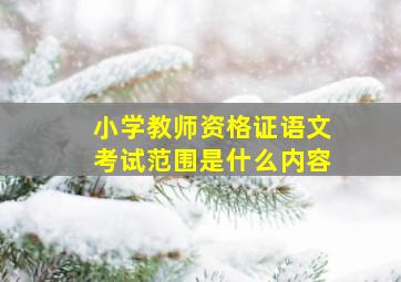 小学教师资格证语文考试范围是什么内容