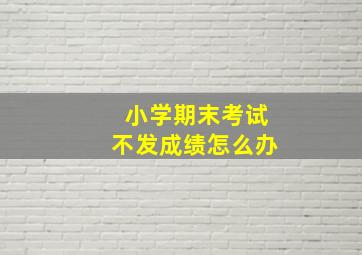 小学期末考试不发成绩怎么办