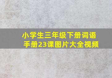 小学生三年级下册词语手册23课图片大全视频