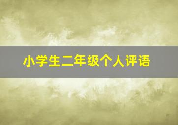 小学生二年级个人评语