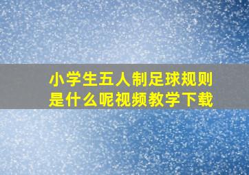 小学生五人制足球规则是什么呢视频教学下载