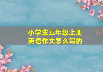 小学生五年级上册英语作文怎么写的