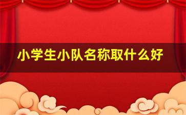 小学生小队名称取什么好