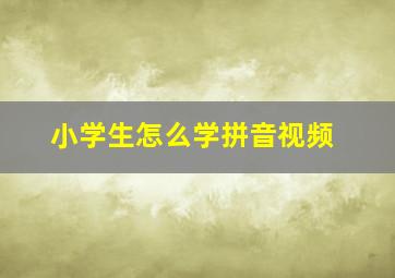 小学生怎么学拼音视频