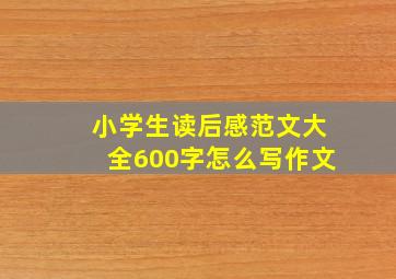 小学生读后感范文大全600字怎么写作文