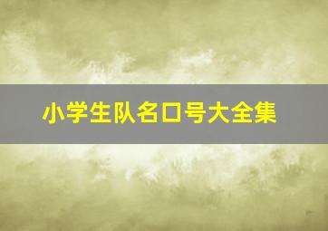 小学生队名口号大全集