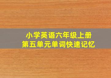 小学英语六年级上册第五单元单词快速记忆