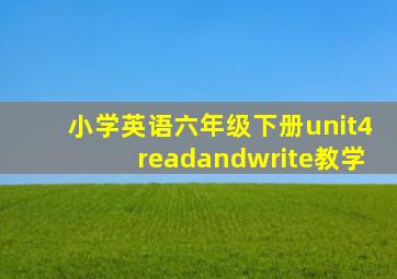 小学英语六年级下册unit4readandwrite教学