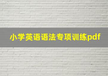 小学英语语法专项训练pdf