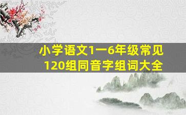 小学语文1一6年级常见120组同音字组词大全