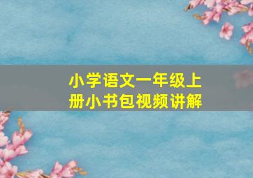 小学语文一年级上册小书包视频讲解