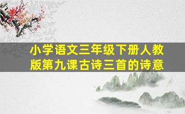 小学语文三年级下册人教版第九课古诗三首的诗意