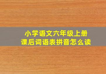 小学语文六年级上册课后词语表拼音怎么读