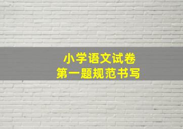 小学语文试卷第一题规范书写