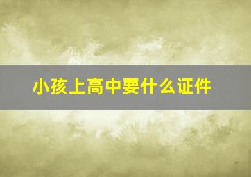 小孩上高中要什么证件