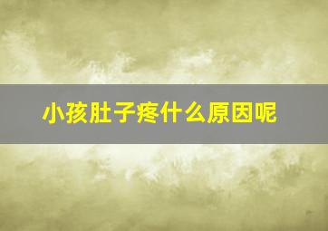 小孩肚子疼什么原因呢