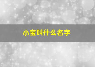 小宝叫什么名字